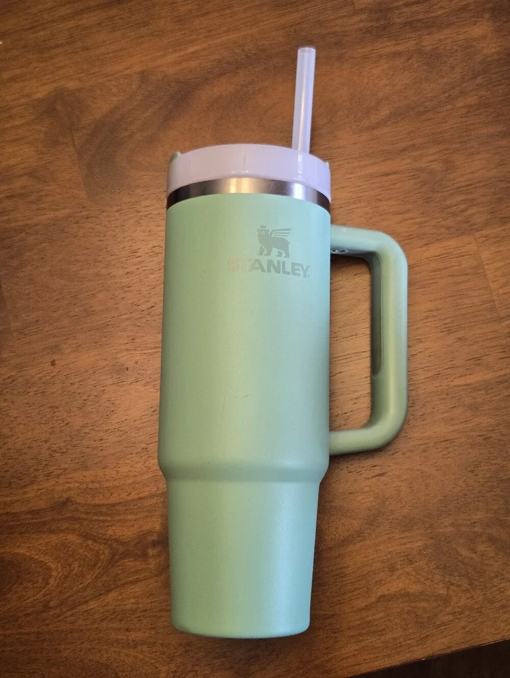 Stanley Seafoam Travel Mug with White Lid and Straw 30 oz